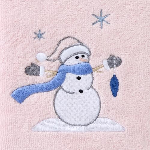 SKL Home Christmas/Winter Glam Snowman 100% Cotton Embroidered 2pc