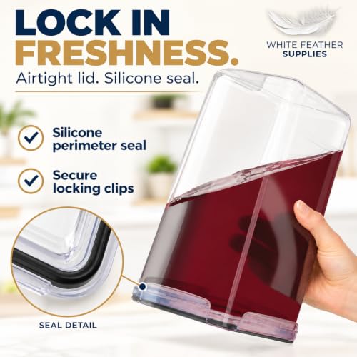 Black 2-Pack Large 8.5L Food Storage Containers with Airtight Lids