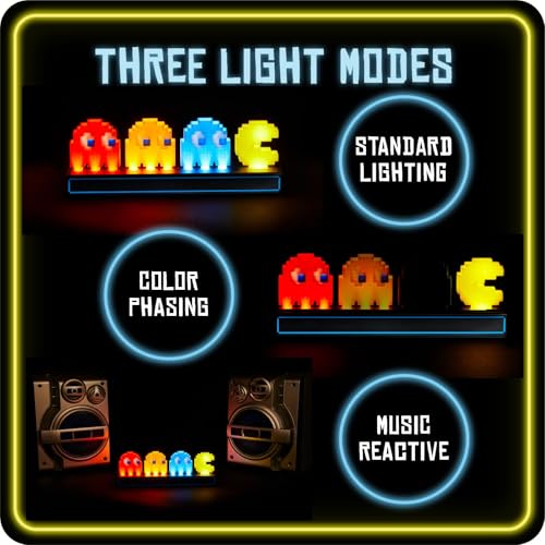 Pac Man and Ghosts LED Night Light - Retro Collectible Figure Lamp - Variation: Pac Man