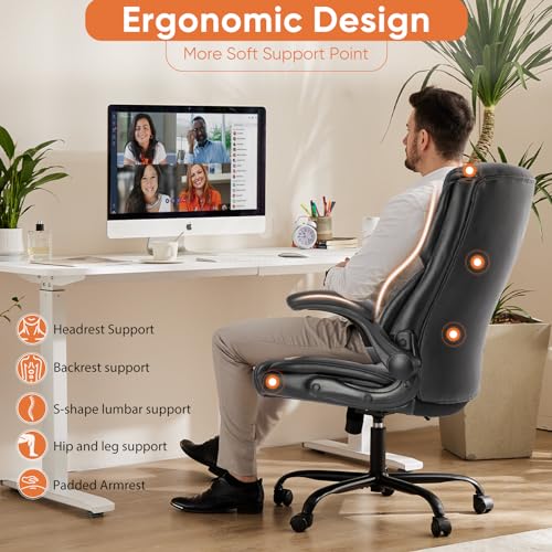 Sweetcrispy Inky 1-Pack Gaming Computer Desk Chair with Lumbar Support & PU Leather