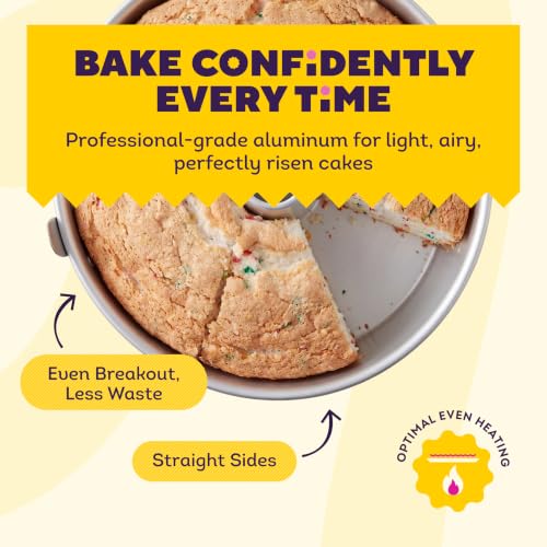Wilton 10-Inch Aluminum Angel Food Tube Cake Pan, No PFAS, Durable Bakeware