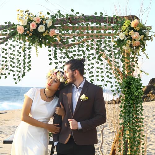 12 Pack 86Ft Fake Plants Artificial Vines for Room Decor, Faux ivy Greenery Garland for Home teen girls bedroom living Aesthetic Farmhouse Dorm Wall Decoration, Wedding Easter Christmas Party Gift