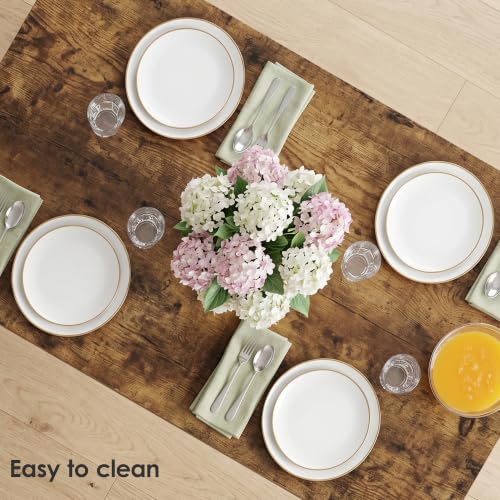 55-Inch Kitchen Dining Table Set for 4 with Steel Frame & Wood Grain Finish