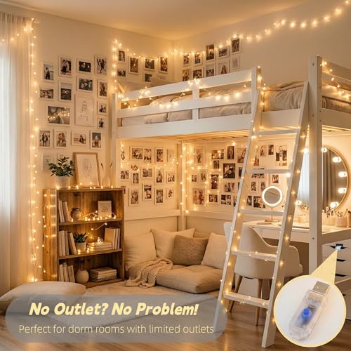 JMEXSUSS USB Fairy Lights 33ft Warm White 100 LED for Bedroom Decor