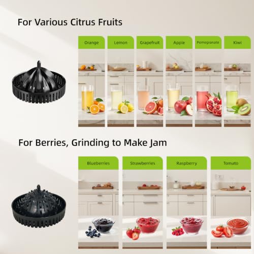 Keerain Electric Citrus Juicer Machine with 2 Cones - One-Touch Orange & Fruit Extractor