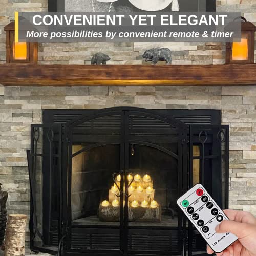 Rechargeable Tea Lights Candles with Remote & Timer - 12 Pack, 3D Wick