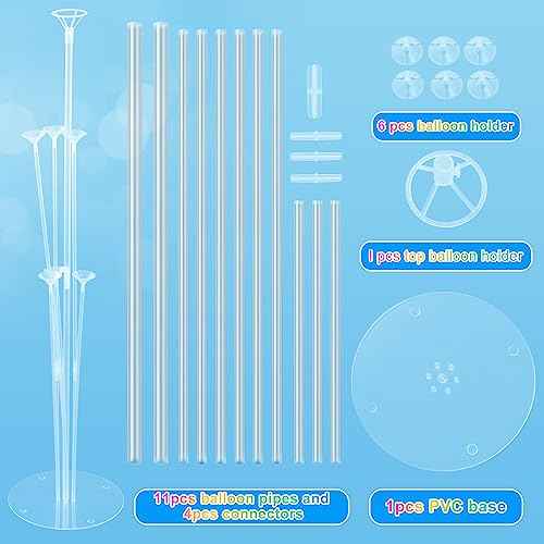 Balloon Stand Kit 4 sets Balloon Arch Stand with Base and Balloon Sticks for Christmas Table Graduation Wedding Birthday Baby Shower Gender Reveal Party New Year Decorations