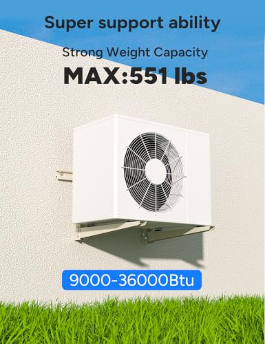 Mini Split Wall Mounting Bracket for 9000-36000 BTU - Heavy Duty Support with Adjustable Crossbar