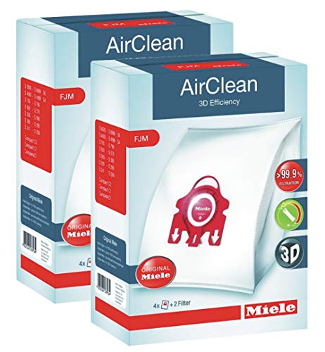 Miele AirClean 3D Dust Bag & Filter Set for FJM Vacuum Cleaners - 4 Bags + 2 Filters
