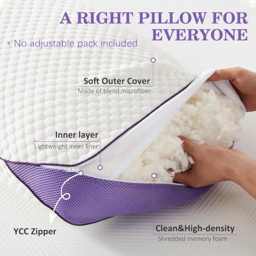 HOMELAB Adjustable Shredded Memory Foam Body Pillow 20x52 - Body Pillow