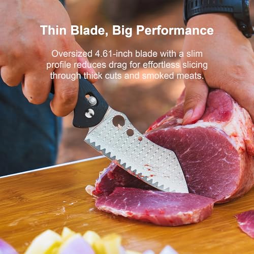 OKNIFE Sentry R1 Damascus Foldable Chef Knife - Black, 4.61'' Outdoor Kitchen Knife