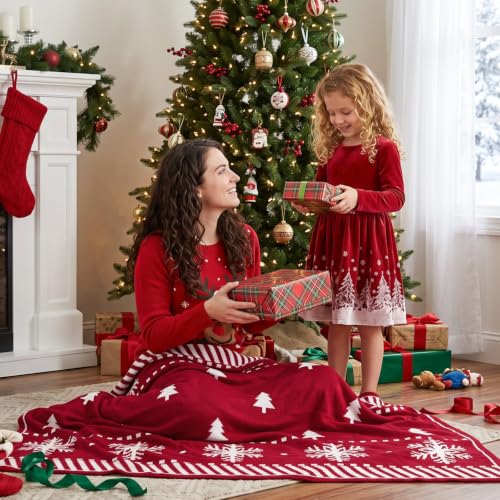 BEDELITE Red Snowflake Christmas Throw Blanket 50x60 - Throw(50"x60")