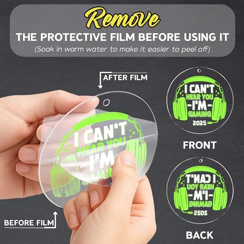 Gaming Ornament - I Can't Hear You I'm Gaming 2025 Acrylic Xmas Gamer Ornaments for Christmas Tree Acrylic Christmas Video Game Ornament - Decor Control for Men Gamers Teenagers and Kids Boy