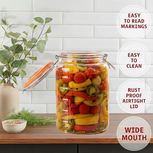 Kitchentoolz 1-Gallon Mason Glass Fermenting Jar with Airlock Lid – Pack of 1