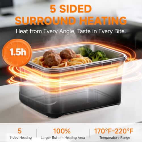 Cordless Electric Lunch Box with 27000mAh Battery - Black