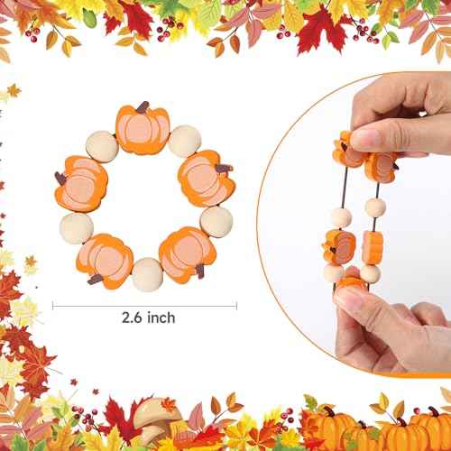 KPOSIYA Fall Napkin Rings Set of 6, Thanksgiving Pumpkin Maple Leaf Napkin Rings for Table Decor, Wooden Napkin Holder Buckle for Holiday, Halloween, Fall Banquet, Home Party, Wedding Supplies