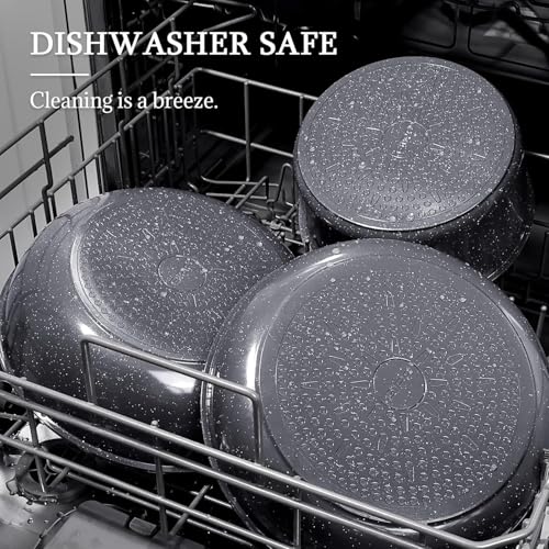 GiPP 5-Piece Ceramic Nonstick Cookware Set with Detachable Handles - Dark Gray