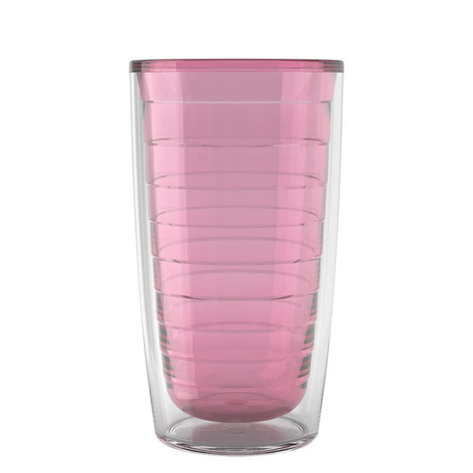 Tervis Clear & Colorful Tabletop Made in USA Double Walled Insulated Tumbler Travel Cup Keeps Drinks Cold & Hot, 16oz, Pink Sand