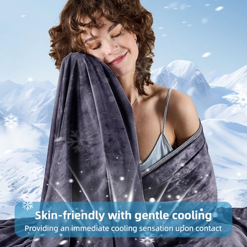 Inhand Cooling Blanket Queen Size for Hot Sleepers - Black, 90x90"