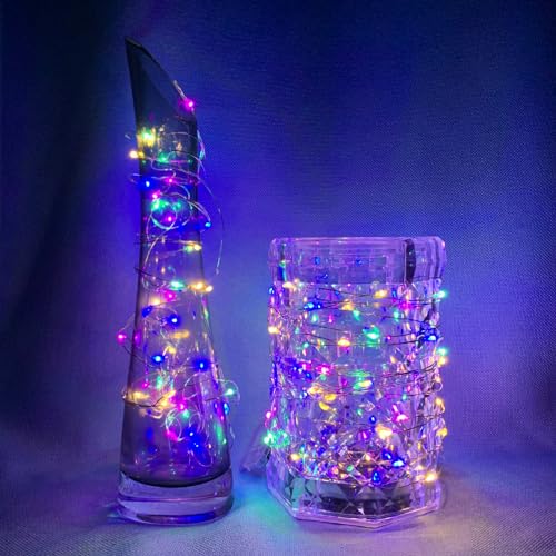 12 Pack Fairy Lights 7Ft 20 LED Twinkle String Lights 3 Modes Battery Operated Waterproof Firefly Starry for Mason Jar Party Wedding Christmas Valentines Day Table Centerpieces,Multicolor