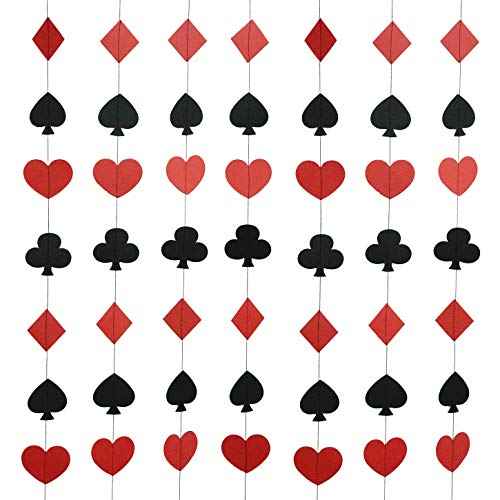 Viva Las Vegas Casino Party Hanging Paper Garlands - Game Night Birthday Party Ceiling Hangings, 4pc