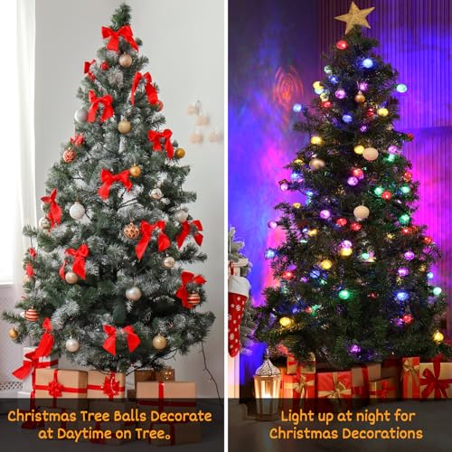 Brillarlights Christmas Multicolor Tinsel Globe Lights 17 ft, 25 LED