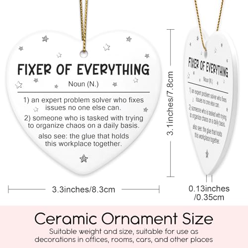 Fixer of Everything Boss Ornament - Ceramic Thank You Gift for Bosses & Managers, 7.6 cm
