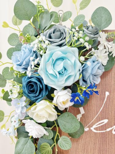 Artificial Wedding Arch Flowers Set - Blue Flower Garlands for Wedding & Party Decor