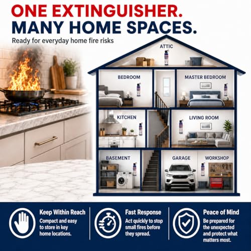 Ougist 2-Pack Portable ABC Fire Extinguishers for Home & Vehicle, 1.32lb, Fast Fire Suppression