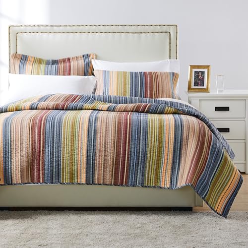 Katy Reversible Cotton Quilt Set for Full/Queen Bed - 3 Piece, Prewashed & Soft