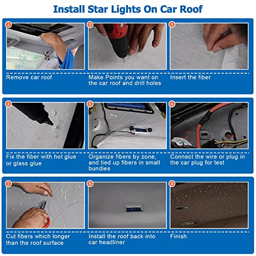 16W Fiber Optic Star Ceiling Kit with Twinkle & Sound Control - 600pcs Standard+13.1ft