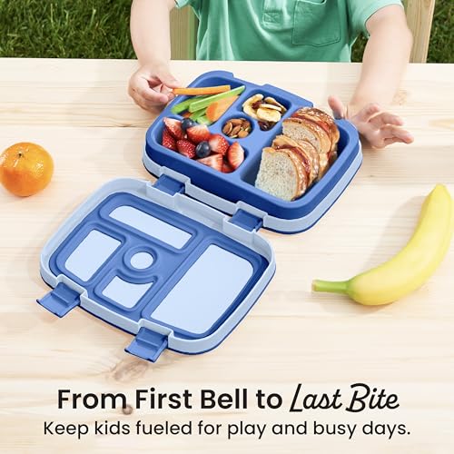 Bentgo Kids Blue Bento-Style 5-Compartment Leak-Proof Lunch Box for Kids