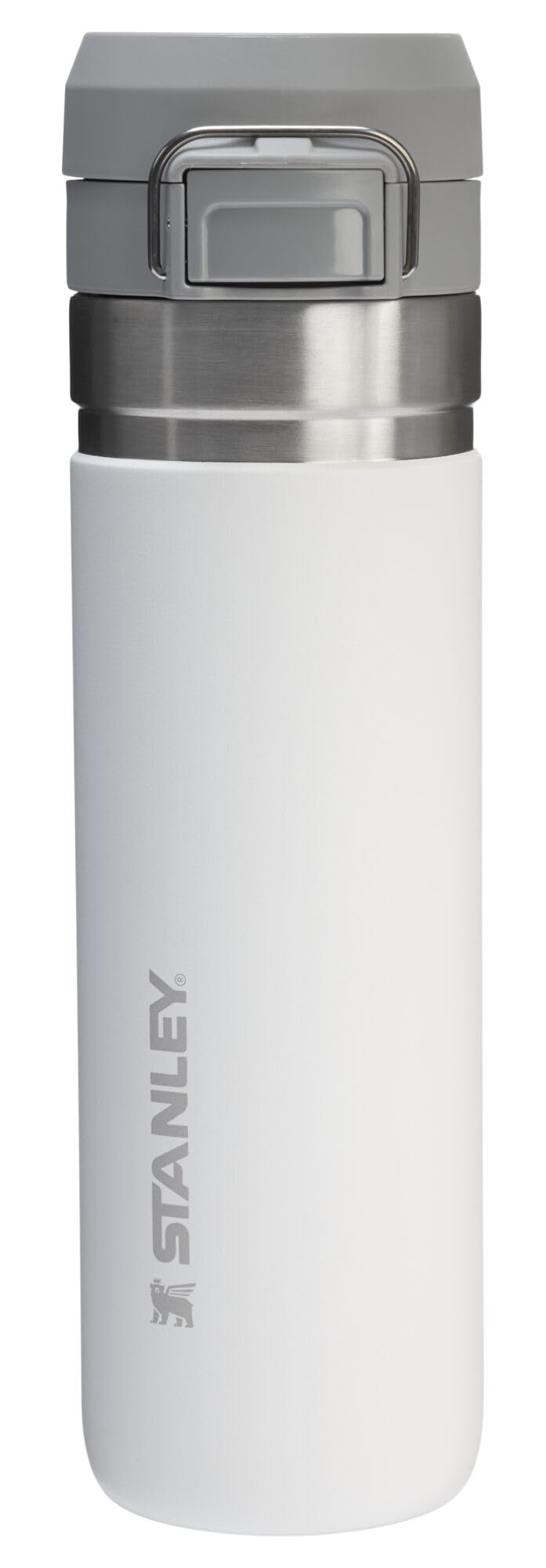 Stanley Quick Flip GO Water Bottle 24 oz | Push Button Lid | Leakproof and Packable for Travel and Sports | Insulated Stainless Steel | BPA-Free | Frost