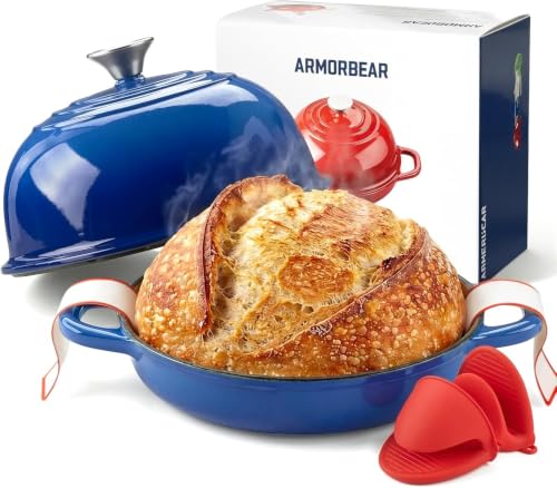 9.5-Inch Enamel Cast Iron Sourdough Bread Oven Dome Lid - Blue, Variation of Bread Oven