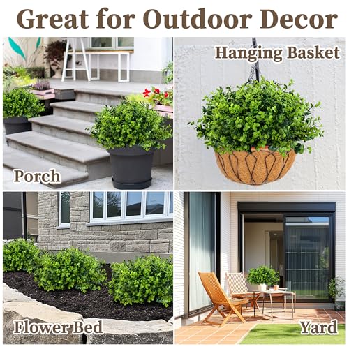 Artificial Greenery Boxwood Plants Set - 20 Bundles Outdoor Decor