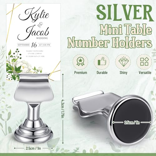 Kathfly Silver Wedding Table Number Holders 24 Pcs Place Card Holders