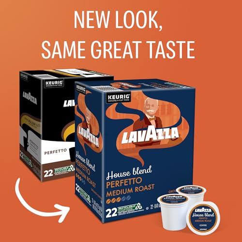Lavazza House Blend Perfetto Coffee Pods - 22 Count Pack of 4, Medium Roast, Keurig Compatible