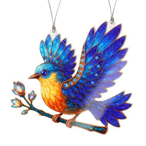 Blue Bird, Birds for Christmas Tree, Solymall Spirit Bluebird, Christmas Ornaments 2025, Hummingbird Ornament, Unique Birds Gifts for Women, Elegant Blue Bird Decor, Hanging Ornament for Holiday Tree
