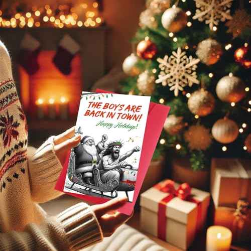 Perfect Christmas Card for Husband, Boyfriend, Dad, or Male Friend ? Humorous Christmas Card for Office Parties, Gag Gifts, and Holiday Decorations ? Unique Satire Greeting for Lighthearted