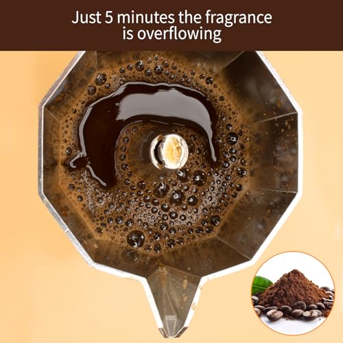 LAOION All Black 6-Cup Electric Moka Pot 300ml Portable Espresso Maker