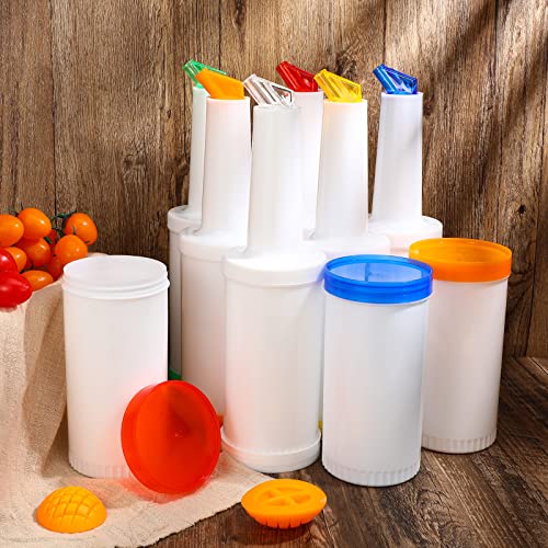 12 Pack 34 Oz Colorful Juice Pouring Bottles with Lids - Classic Variation