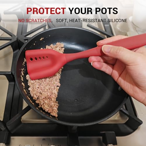Mincing Spatula Meat Chopper, Hamburger Grinder, Premium Heat Resistant Smasher for Ground Beef, Potato Mix Tool, Meat & Poultry Tenderizers-Aqua