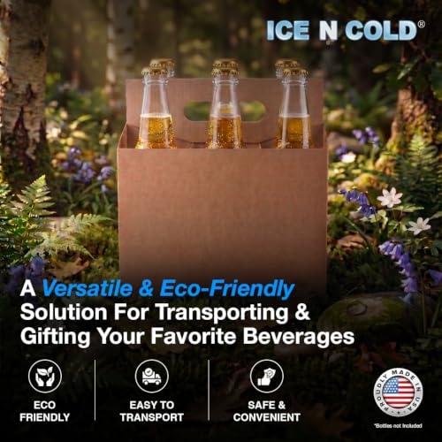 ICE N COLD 6pk Kraft Brown Cardboard Beverage Carrier 150 Count - 12oz Bottles & Cans