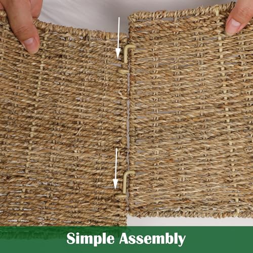 Blissun Rattan Christmas Tree Collar - Natural Woven Farmhouse Tree Ring, X-Large
