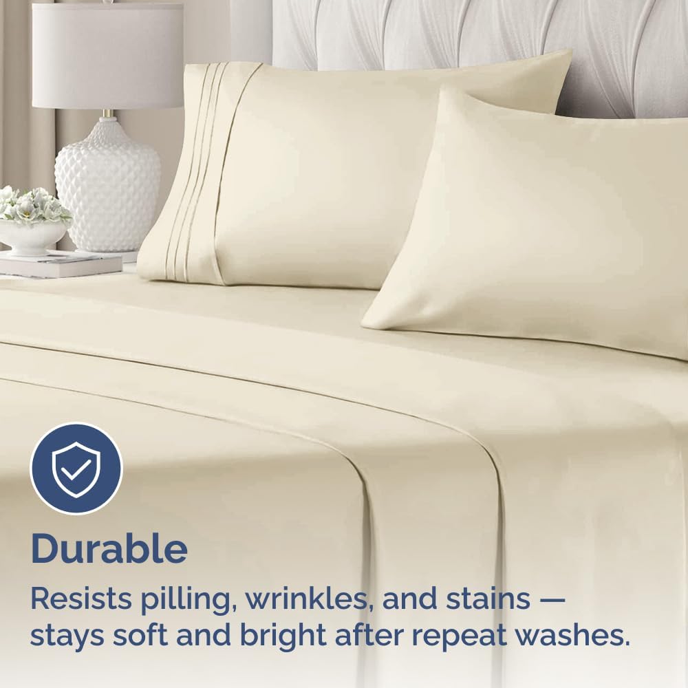 King Pillow Cases by [Brand Name] - Ultra Soft Hotel Quality Covers | Cozy, Wrinkle-Free & Fade Resistant - 4 Piece Set in Wheat