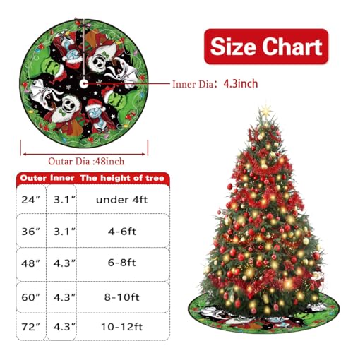Christmas Tree Skirt 48 Inch New Year Xmas Decorations for Home