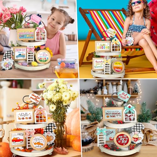 Kigley 70 Pcs Halloween Tiered Tray Decor Set – Trendy Style Holiday Ornaments