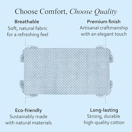 Apatite Blue Block Print Cotton Square Tablecloth 60x60 Inch - Handmade Indian Design