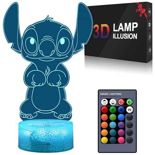 Christmas Gifts for Girls, 3D Night Light Dimmable Lamp Room Decor Gifts for Bedroom Boys Girls for Kids 16 Colors Changing Led Light - Toys for Teens Boys Girls Birthday