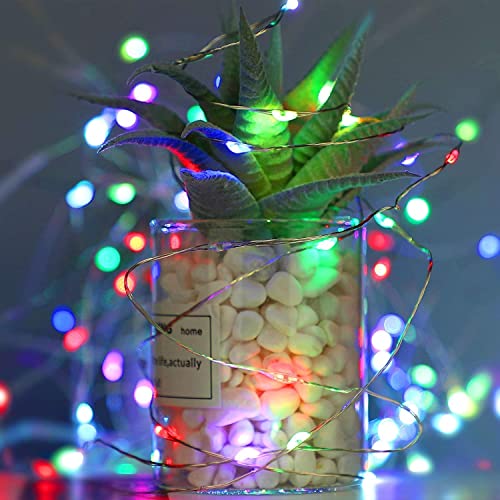 Sanniu 8 Pack Battery-Operated LED Fairy Lights 5m Copper Wire Multicolor Starry Strings